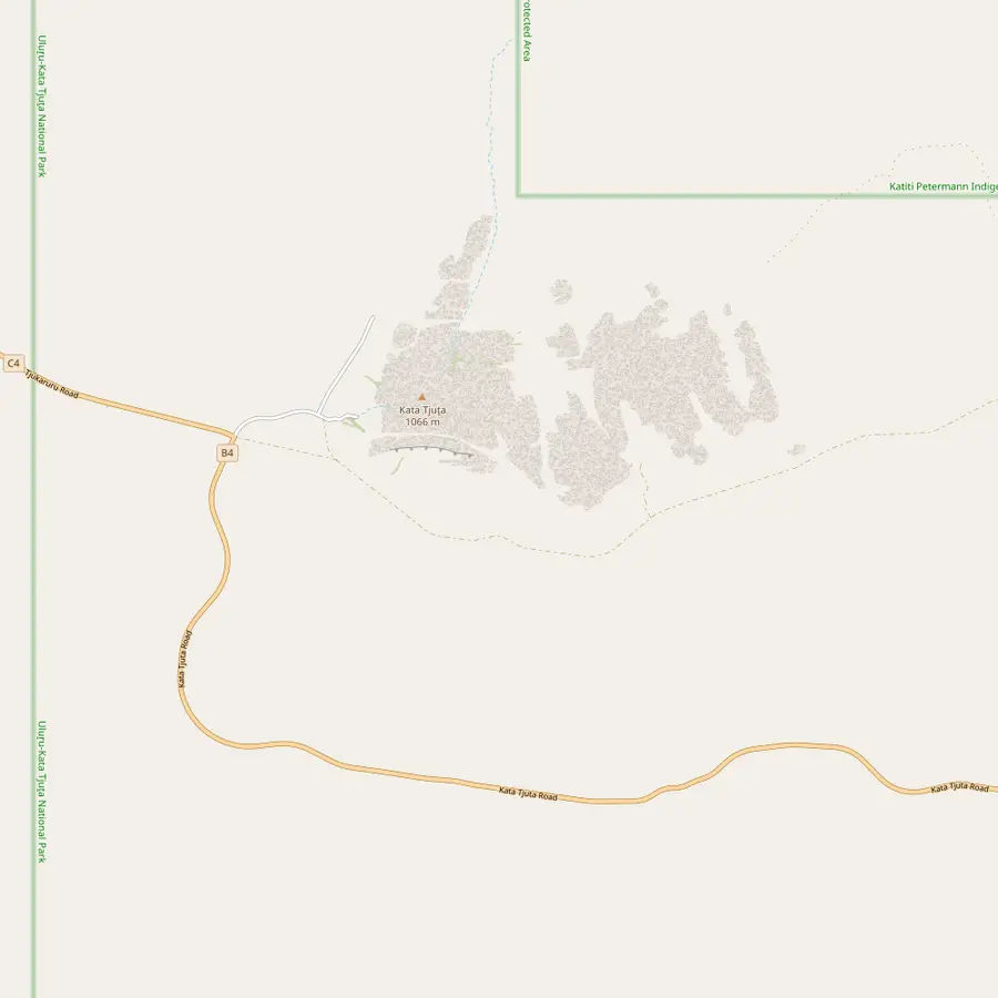 Map of Kata Tjuta with the Walpa Gorge and Valley of the Winds car parks and the dune and sunset viewing areas